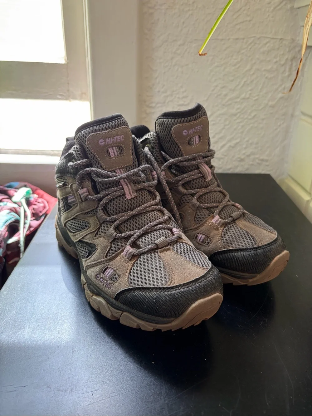 Hi-Tec Kids Brown with Purple Accent Trail Sneakers